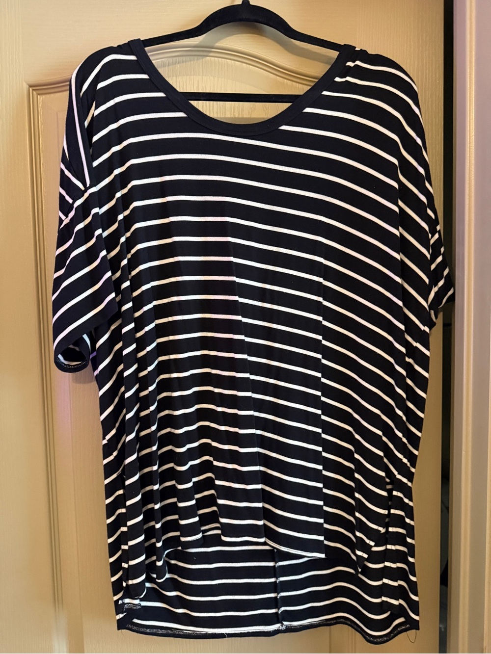 Old Navy Luxe Black & White Striped Tunic Shirt XL